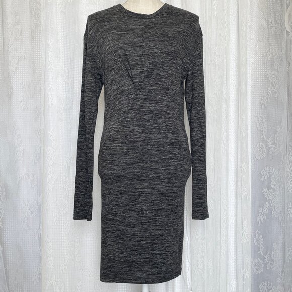 Isabel Marant Etoile Women's Dress 36/4 Gray Wilder Twist Front Long Sleeve Wool - Picture 2 of 8